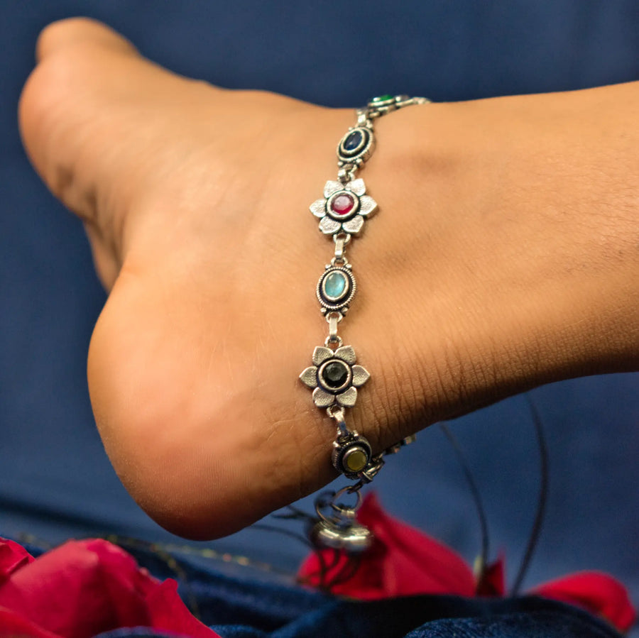 Amanat – Miljul Anklet | Oxidised German Silver Traditional Payal for Women