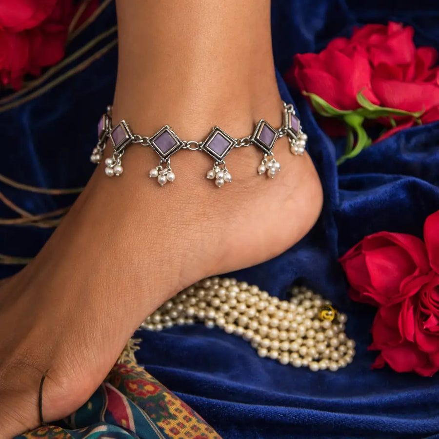Jharokhi Anklet | Oxidised German Silver Payal for Women