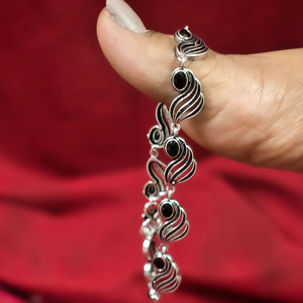 Dharohar – Aanchal Anklet | Oxidised German Silver Heritage Payal for Women